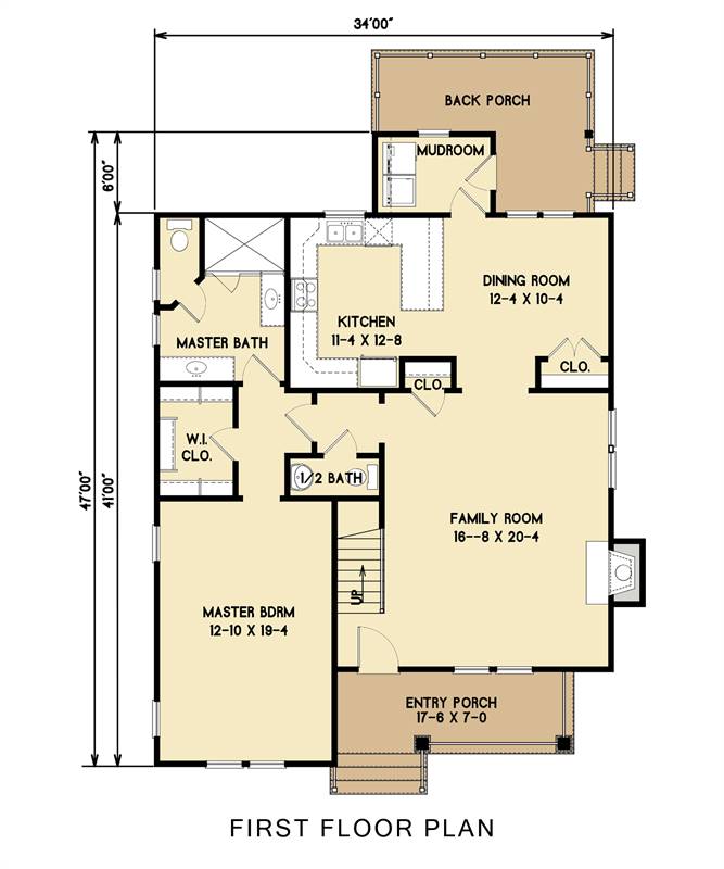 1st Floor image of Country Roads House Plan