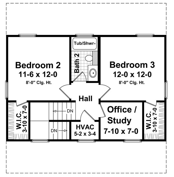 2nd Level Floorplan image of The Juniper Cove House Plan