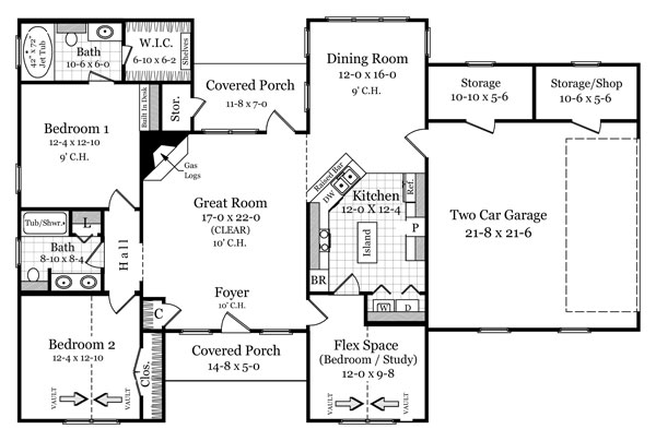 Floorplan image of The Bent Creek House Plan