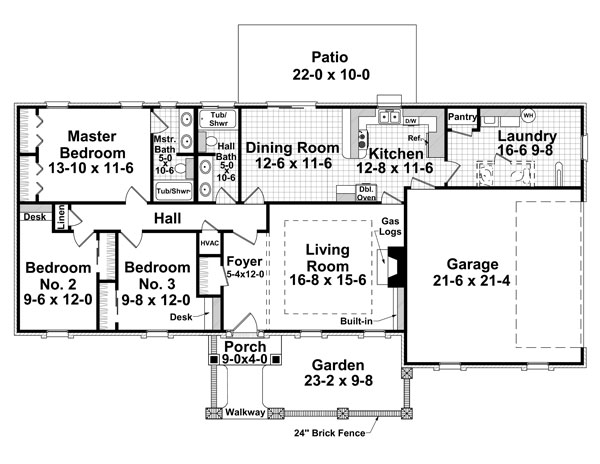 1st Level Floorplan image of The Pebble Creek House Plan
