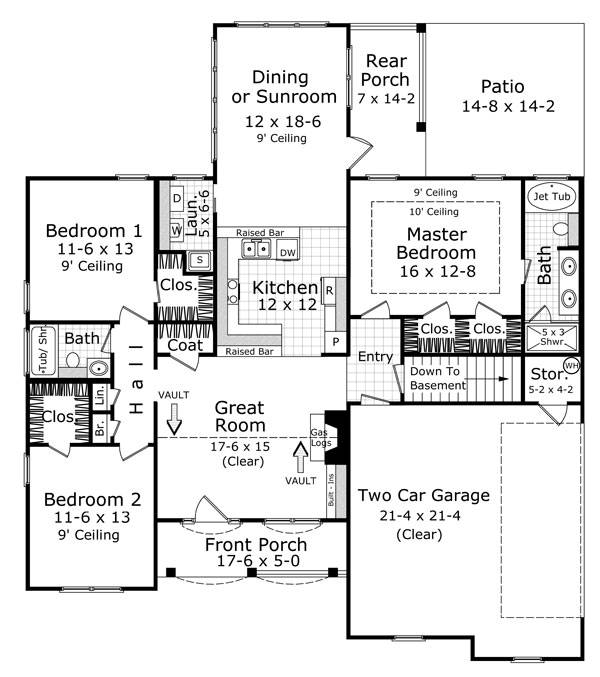 Floorplan image of The Oak Ridge House Plan