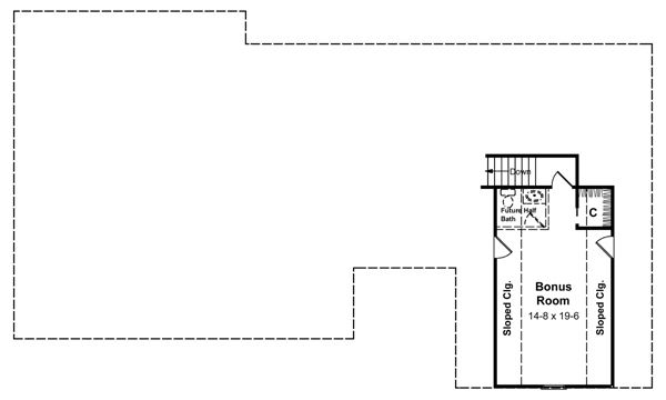 Bonus Room Floorplan image of The Darlene House Plan
