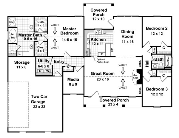 Floorplan image of Mockingbird Hill House Plan