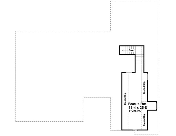 Bonus Room Floorplan image of The Shenandoah House Plan
