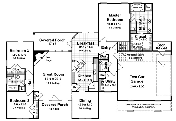 1st Level Floorplan image of The King Road House Plan