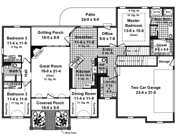 1st Level Floorplan image of The Hedgewood House Plan