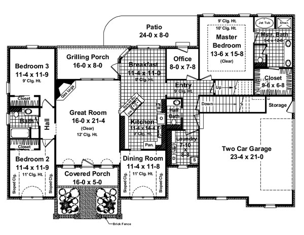 1st Level Floorplan image of The Evergreen House Plan
