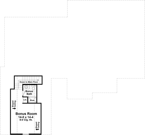 Bonus Room Floorplan image of Wilson's Cove House Plan