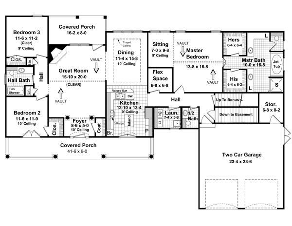 1st Level Floorplan image of The Wildwood Trace House Plan