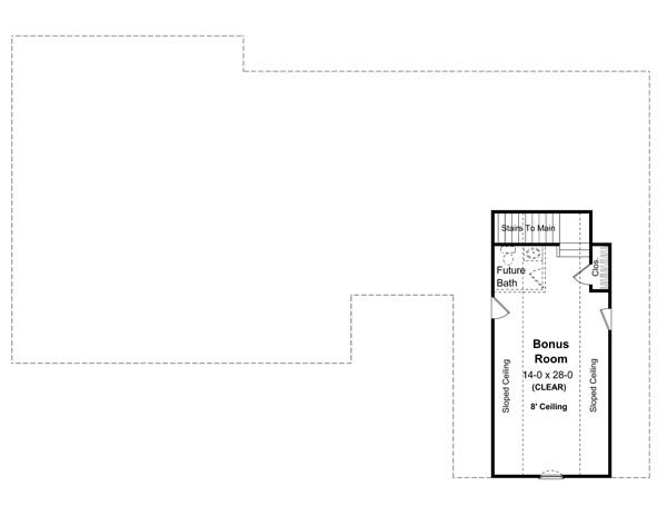 Bonus Room Floorplan image of The Wildwood Trace House Plan