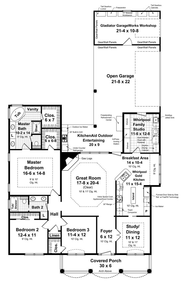 1st Level Floorplan image of The Ridgely House Plan