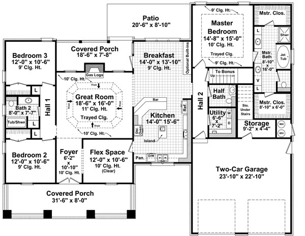 1st Level Floorplan image of The Morgan Landing House Plan