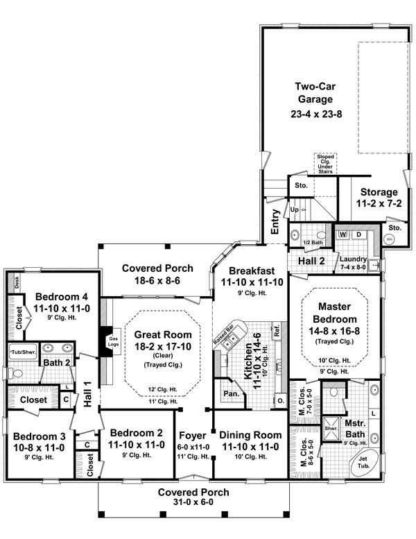 1st Level Floorplan image of The Avondale Court House Plan