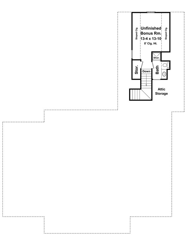 Bonus Room Floorplan image of The Avondale Court House Plan