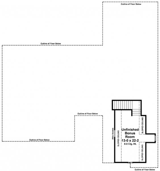 Bonus Room Floorplan image of The Baywood House Plan