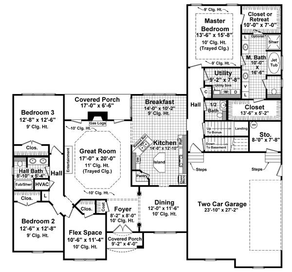 1st Level Floorplan image of The Easton Court House Plan