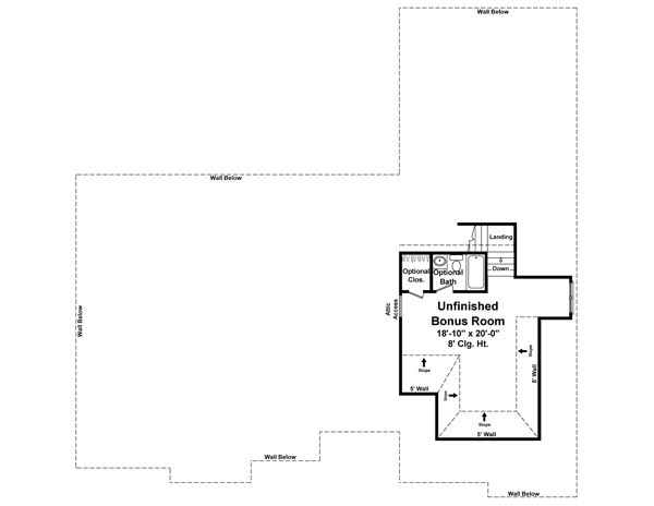 Bonus Room Floorplan image of The Easton Court House Plan