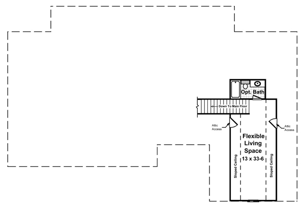 Bonus Room Floorplan image of The Western Comfort House Plan