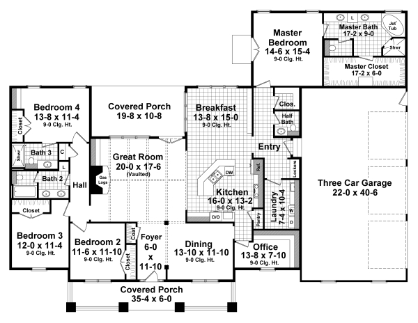 1st Level Floorplan image of Sadie Lane House Plan