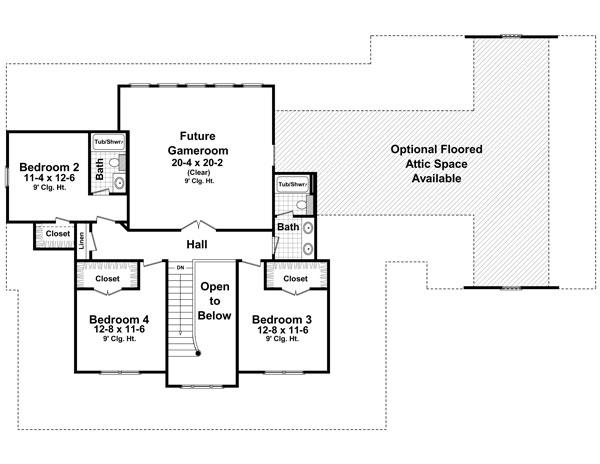 2nd Level Floorplan image of The Stonewood Lane House Plan