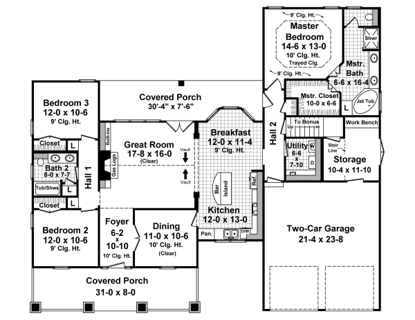 Floorplan image of The Oak Shadow House Plan
