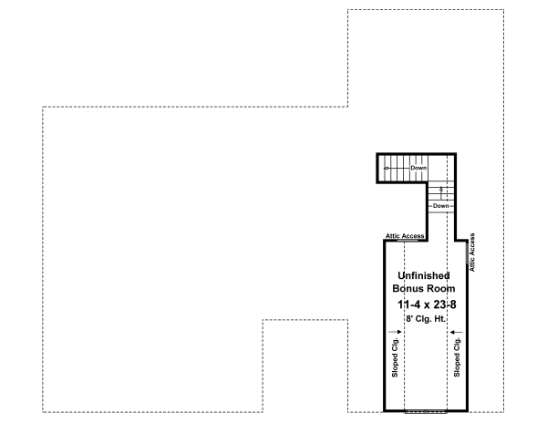 Bonus Room Floorplan image of The Oak Shadow House Plan