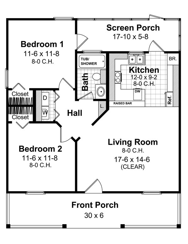 1st Level Floorplan image of The Cedarcrest House Plan