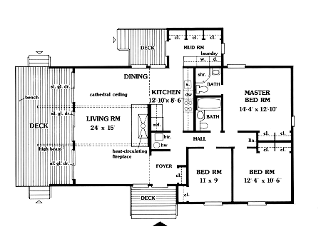 First Floor Plan image of BAYBERRY  II House Plan