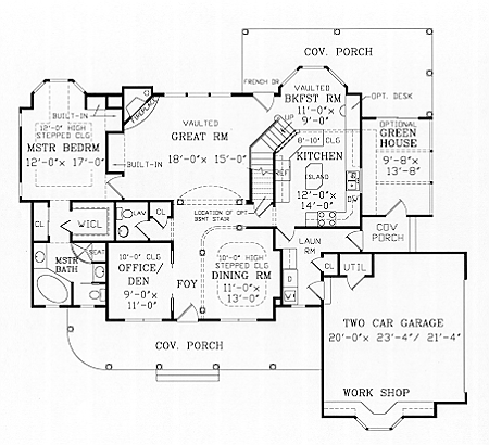 First Floor Plan image of CLIFTON House Plan