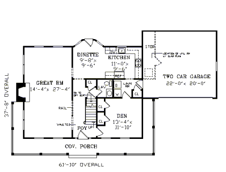 First Floor Plan image of PINECREST House Plan