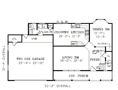 First Floor Plan image of MERRYWOOD House Plan