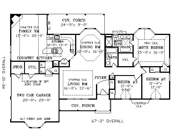 First Floor Plan image of LEDGEWOOD House Plan