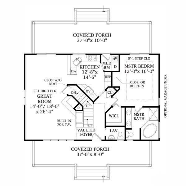 First Floor Plan image of LAKEVIEW House Plan