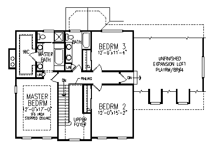 Second Floor Plan image of DURHAM House Plan