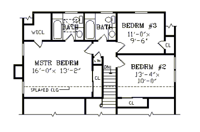 Second Floor Plan image of PINECREST House Plan
