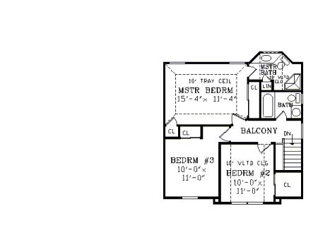 Second Floor Plan image of MERRYWOOD House Plan