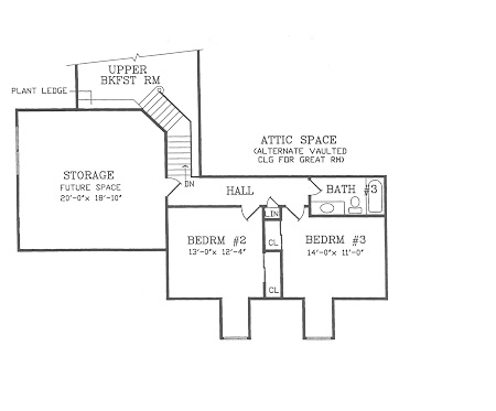 Second Floor Plan image of CAMELLIA House Plan
