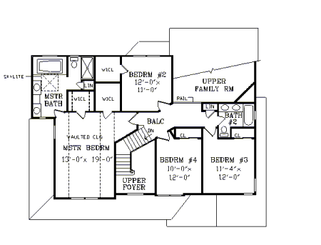 Second Floor Plan image of LEXINGTON House Plan