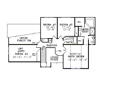 Second Floor Plan image of GARFIELD II House Plan