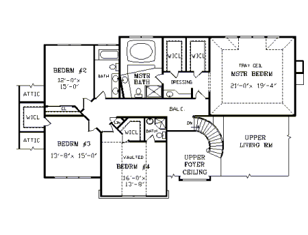 Second Floor Plan image of SAUVIGNON House Plan