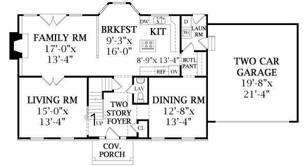 First Floor Plan image of BURLINGTON House Plan