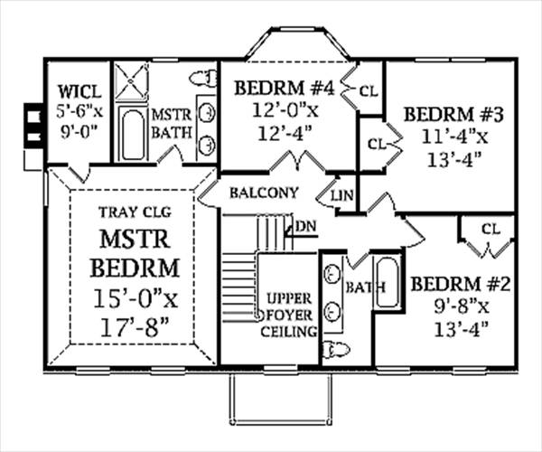 Second Floor Plan image of BURLINGTON House Plan