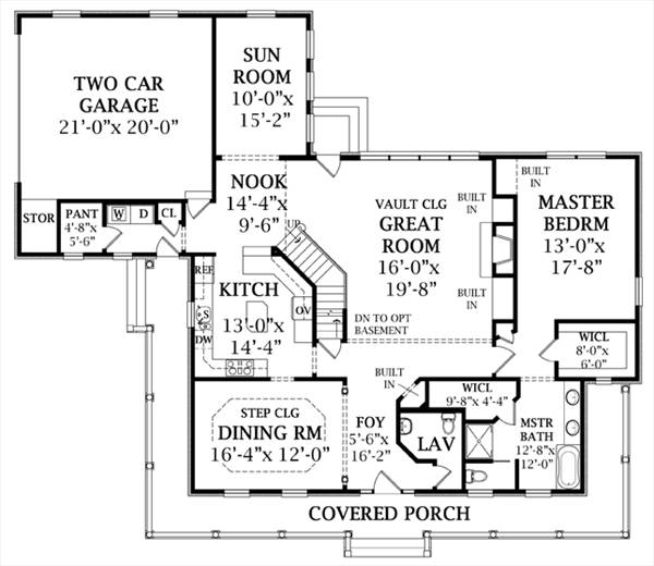 First Floor Plan image of SANFORD House Plan