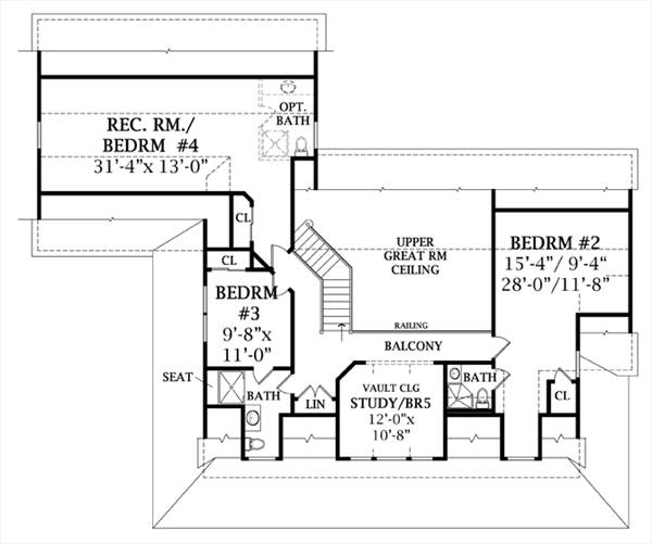 Second Floor Plan image of SANFORD House Plan