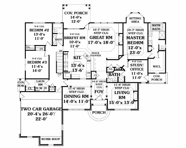 First Floor Plan image of BAINBRIDGE House Plan