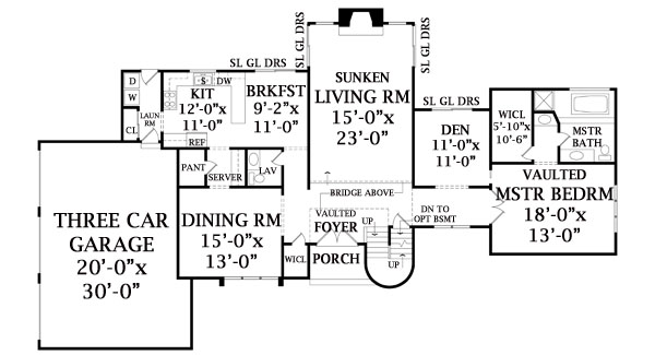 First Floor Plan image of WESTFIELD House Plan