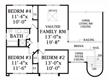 Second Floor Plan image of WESTFIELD House Plan