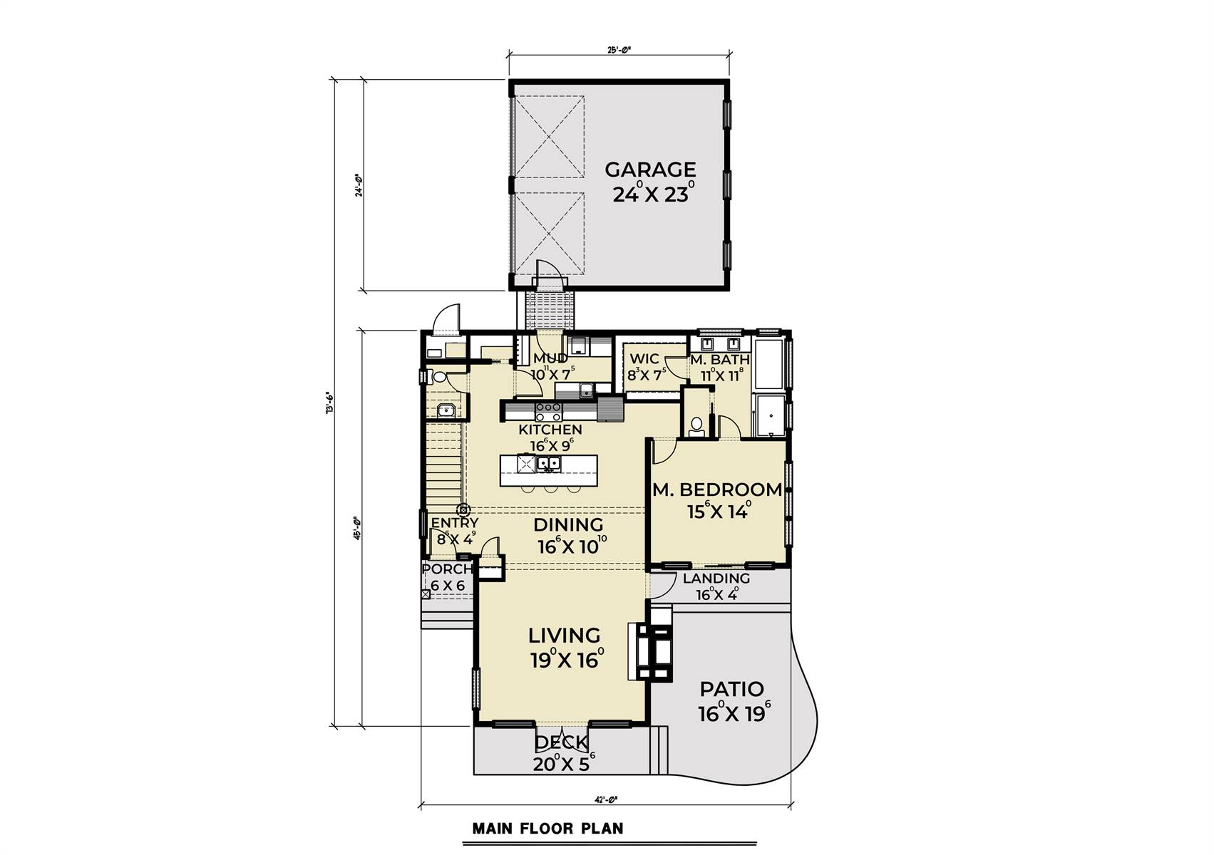 1st Floor image of Contemporary 201 House Plan