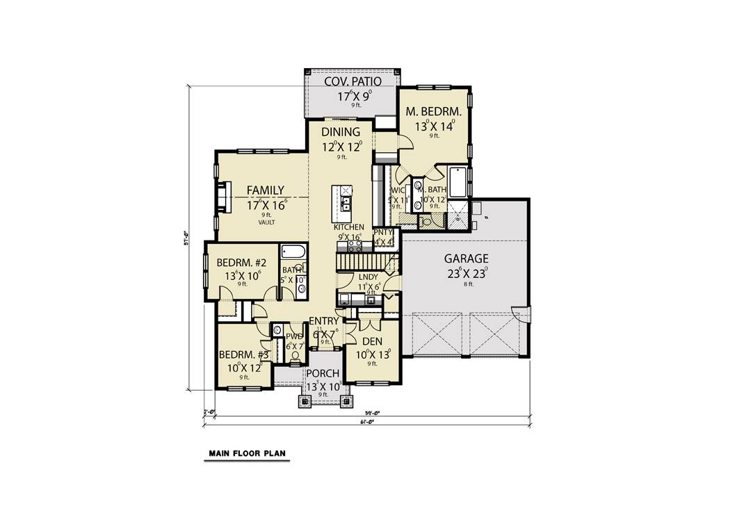 1st Floor image of Craftsman 312 House Plan