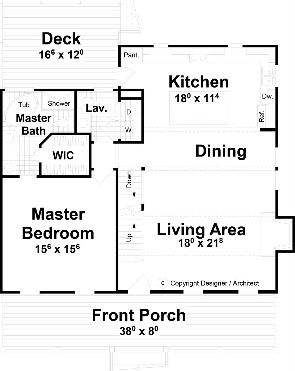 1st Floor image of Farmington House Plan